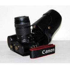 Kamera Kasus Penutup Pu Kulit Tas + Tripod DesignforCanonEOS-60D/70D Hitam (Kamera Tidak Termasuk)-Internasional