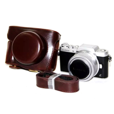 Casing Kamera Kulit PU For LUMIX DMC-GF8 GF7 Lumix GF8 GF7 With Tali Bahu 12-32mm Lensa (kopi)