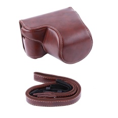 PU Leather Camera Case Bag Pouch Bag untuk Sony A5000/A5100/NEX3N dan 16-50mm Kamera Lens (kopi) -Intl