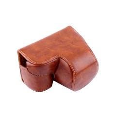 Pu Sarung Kamera Kulit Tas dengan Tali untuk Sony A6000 dan 16-50 Mm Lensa Kamera (Coklat)-Intl