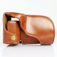 Kamera Kulit PU Hard Cover Case Pelindung Tas untuk Finepixfujifujifilm X-M1 X-A1 XM1 XA1 XA2 16-50 Mm Lensa. Warna: Coklat-Internasional