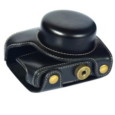 PU Kulit Kamera Tas Video Kemasan + Bahu Strapforpanasonic GF7 GF8 (Hitam)-Internasional