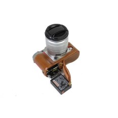 PU Kulit Sarung Tas Kamera Bawah Set Badan Set Sarung Forfujifilm Fuji X-A3 XA3 XA10 dengan Bukaan Bawah- internasional