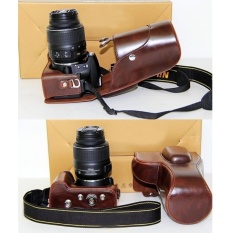 PU Kulit Sarung Kamera Digital Penutup Tas untuk NikonDSLRSLRD3200D3100 Kopi (Intl) (Hitam)-Intl