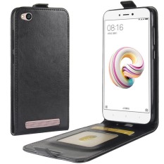 PU Leather Flip Cover Case for Xiaomi Redmi 5A (Black)