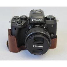 PU Leather Half Body Set Bawah Case Cover Kamera Hard Bag untuk Canon EOS M5 EOSM5 Kamera-Intl