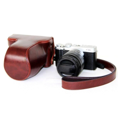 PU Leather Half Camera Case Bag Cover Base for XM1 XA1 XA2(Coffee)