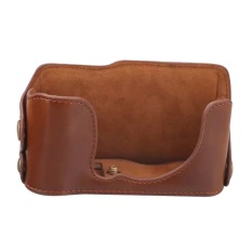 PU Leather Half Camera Case Bag Cover with Hollow DesignforFujifilm XM1/XA1/XA2/XA3 (Brown) - intl