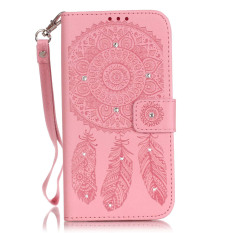 PU Kulit Mewah 3D Fashion Kristal Kelap-kelip Buatan Tangan Berlian Imitasi Berdiri Pemegang Kartu Kredit Pemegang Flip Pelindung Dompet untuk Samsung Galaxy S7 Edge (Merah Muda) -Intl