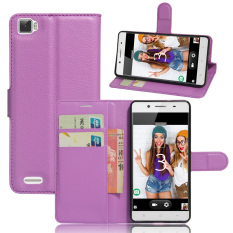 PU Kulit Dompet Case Cover untuk Cubot X17S (Ungu)-Intl