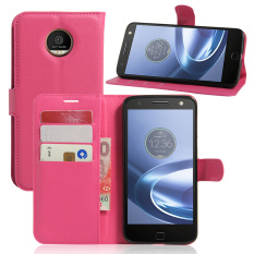 PU Kulit Dompet Case Cover untuk Motorola MOTO Z (Rose)
