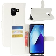 PU Leather Wallet Case Cover for Samsung Galaxy A7 2018 (White)