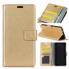 PU Leather Wallet Case Cover for Samsung Galaxy J7 Plus / Galaxy C7 2017 (Gold)