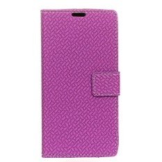 PU Leather Woven Pattern Wallet Case Cover for Sharp Aquos Sense SHV40 SH-01K (Purple) - intl