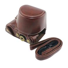 PU Pelindung Tas Kamera Kulit Kasus Aksesori dengan Tali Bahu untuk Sony A5000 A5100 NEX 3N Kopi-Intl