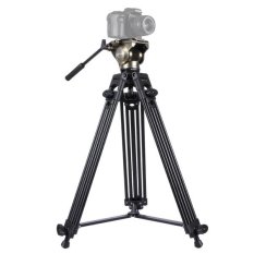 PULUZ 3 In 1 (Tripod + Bowl Adaptor + Emas Fluid Drag Head) Heavy Duty Video Camcorder Aluminium Alloy Tripod Mount Kit untuk KAMERA DSLR/SLR, Tinggi Yang Dapat Disesuaikan: 62-160 Cm-Intl