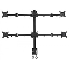 PWR + 6-Monitor-Stand LED-LCD-Desk-Mount-Clamp untuk Enam Layar -Hexa Hingga 21-inch-Heavy-Duty Sepenuhnya-Adjustable-ergonomic-Jenis-Internasional