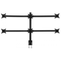 PWR + 6-Monitor-Stand LED-LCD-Desk-Mount-Clamp untuk Enam Layar Hingga 21-inch-Heavy-Duty Sepenuhnya-Adjustable-ergonomic-Jenis-Internasional