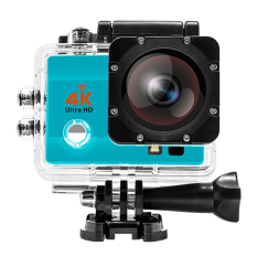 Q3H 4 K WIFI Kamera Aksi Video Full HD 170D Lensa 4 KHelmet Cam Menyelam 30 M Tahan Air Action Camera (Biru) -Intl