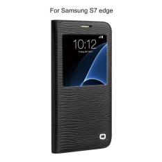 QIALINO Dormansi Otomatis Wake Up Phone Case Smart View Flip Cover Shell untuk Samsung Galaxy S7 Edge