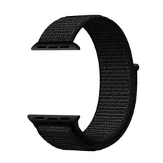 Qiengo Qifit Baru Nylon Sport Loop dengan Hook dan Pengencang Ikatan Bisa Disesuaikan Penutupan Wrist Strap Replacement Band untuk IWatch Apple Watch Seri 1/2/3,42mm, Dark Black-Intl