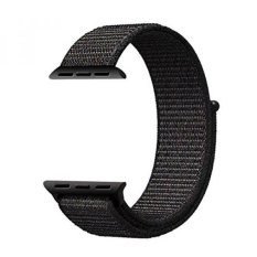 Qifit Baru Nylon Sport Loop dengan Hook dan Loop Fastener Adjustable Closure Wrist Strap Replacement Band untuk IWatch Apple Watch Seri 1/2/3,42mm, Hitam-Intl