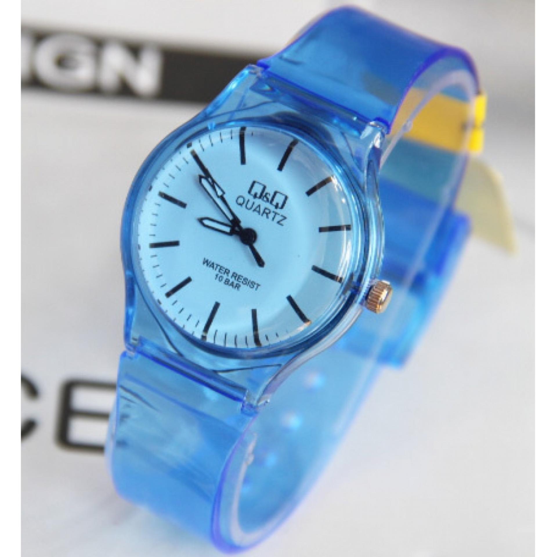 QQ - Jam Tangan Wanita Transparan 10 bar Quartz - Water Resistant