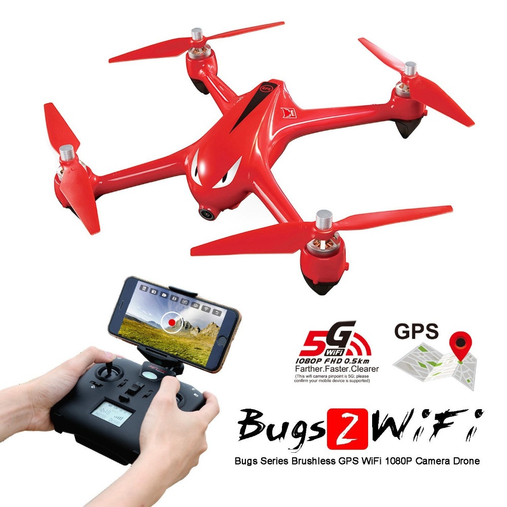 Quadcopter Drone MJX Bugs 2 W RTH B2W Brushless FPV Camera 1080p wifi 5.8Ghz - RED Quadcopter Drone MJX Bugs 2 W RTH B2W Brushless FPV Camera 1080p wifi 5.8Ghz - RED
