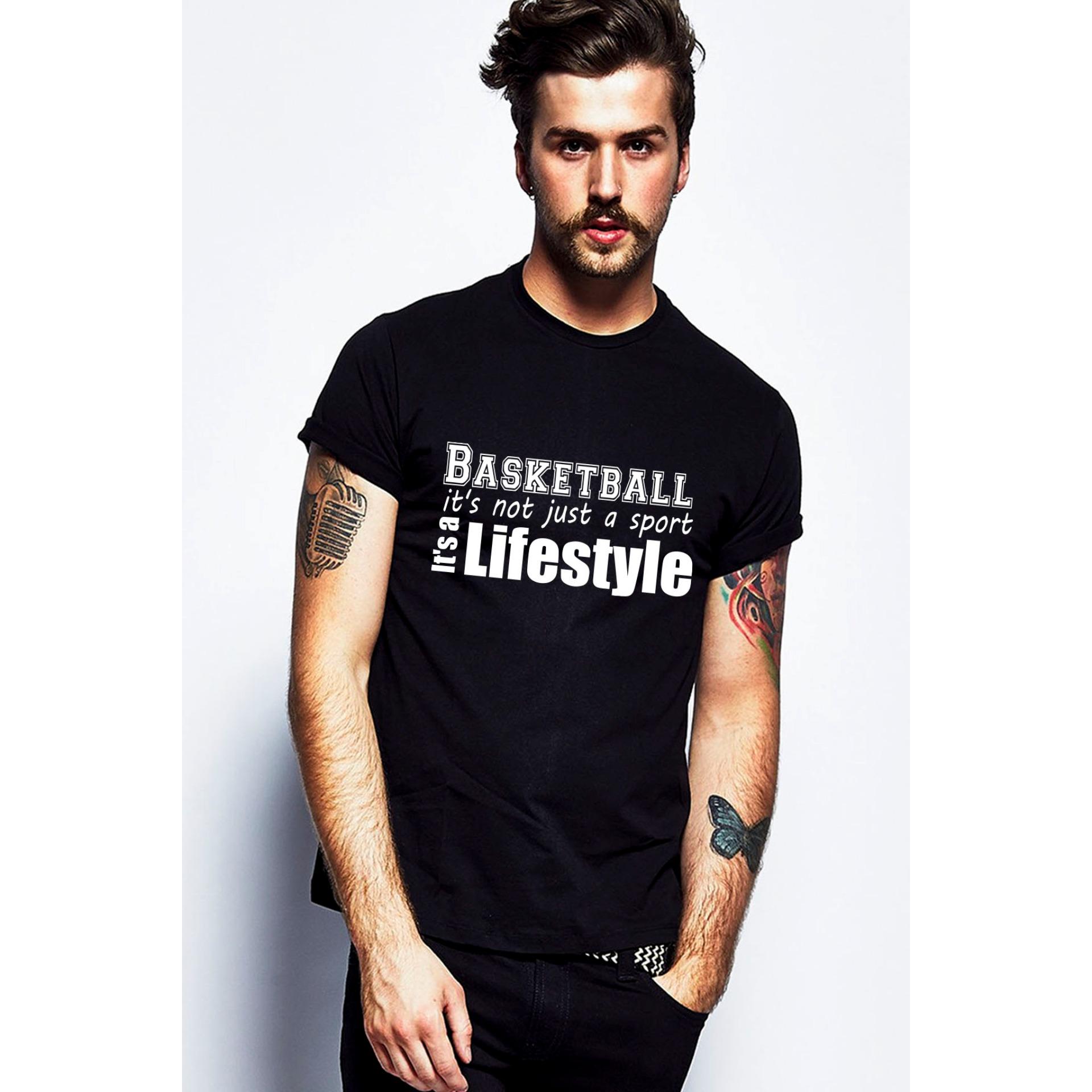 Quincy Label Kaos Print A-268 Basketball 4 - Black
