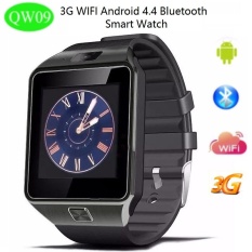 QW09 Android 3g WIFI Bluetooth 4.0 MTK6572 Dual Core 512 MB RAM 4 GB ROM Pedometer Smart Watch (full Black) -Intl