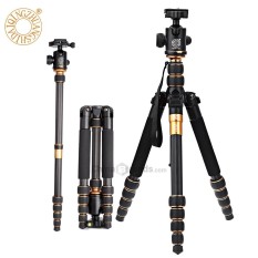 Qzsd Q666C 62.2 Inches Karbon Serat Kamera Video Tripod Monopod dengan Pelepasan Rilis Cepat-Internasional