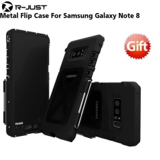 R-JUST Aluminium Metal Flip Case untuk Samsung Galaxy Note 8 Heavy Duty Shockproof Telepon Armor untuk Samsung Note 8 Case Note8 8-Intl