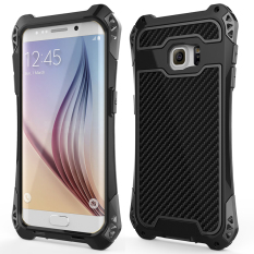 R-just Gundam Shockproof Double Warna OPS Cool Aluminium Logam Transformers Case Cover untuk Samsung Galaxy S6 EDGE + -hitam