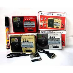 Radio Saku Souness SNI 637U 637 AM FM SW MP3 Pocket baterai Recharger bisa USB MMC - WARNA RANDOM
