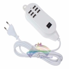 Rainbow Charger USB Hub 6 Port 30W 1,5m Line / Adapter Universal for All smartphone - Putih