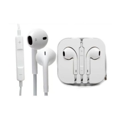 Rainbow Earphone Apple Handsfree iphone 6 Earphone Apple Earphone Iphone Handsfree with Mic Control - Putih