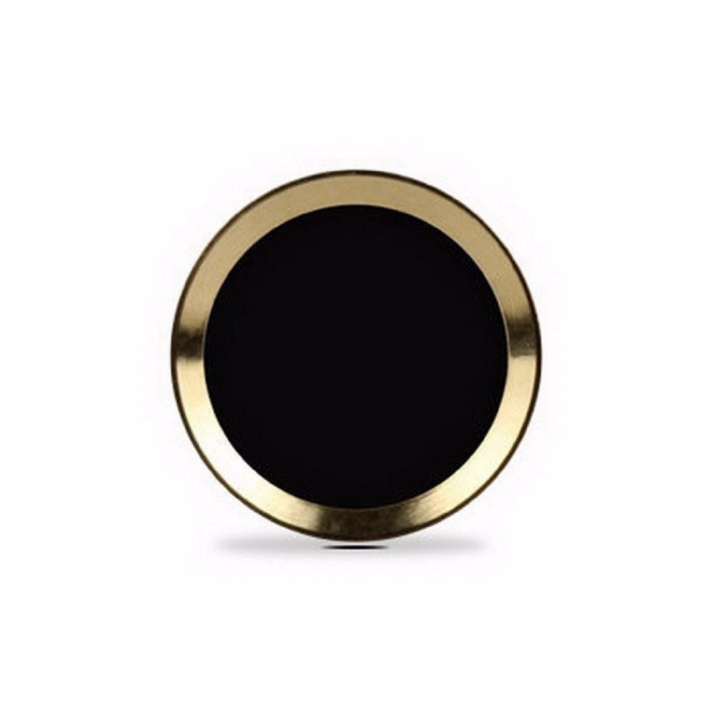Bendoel Metal Aluminium Touch ID Home Button Sticker for Apple iPhone iPad iPod Mini Air 1 / 2 / 3 / 4 / 5 / 6 / 7 / 8 / + Plus - Hitam List Gold