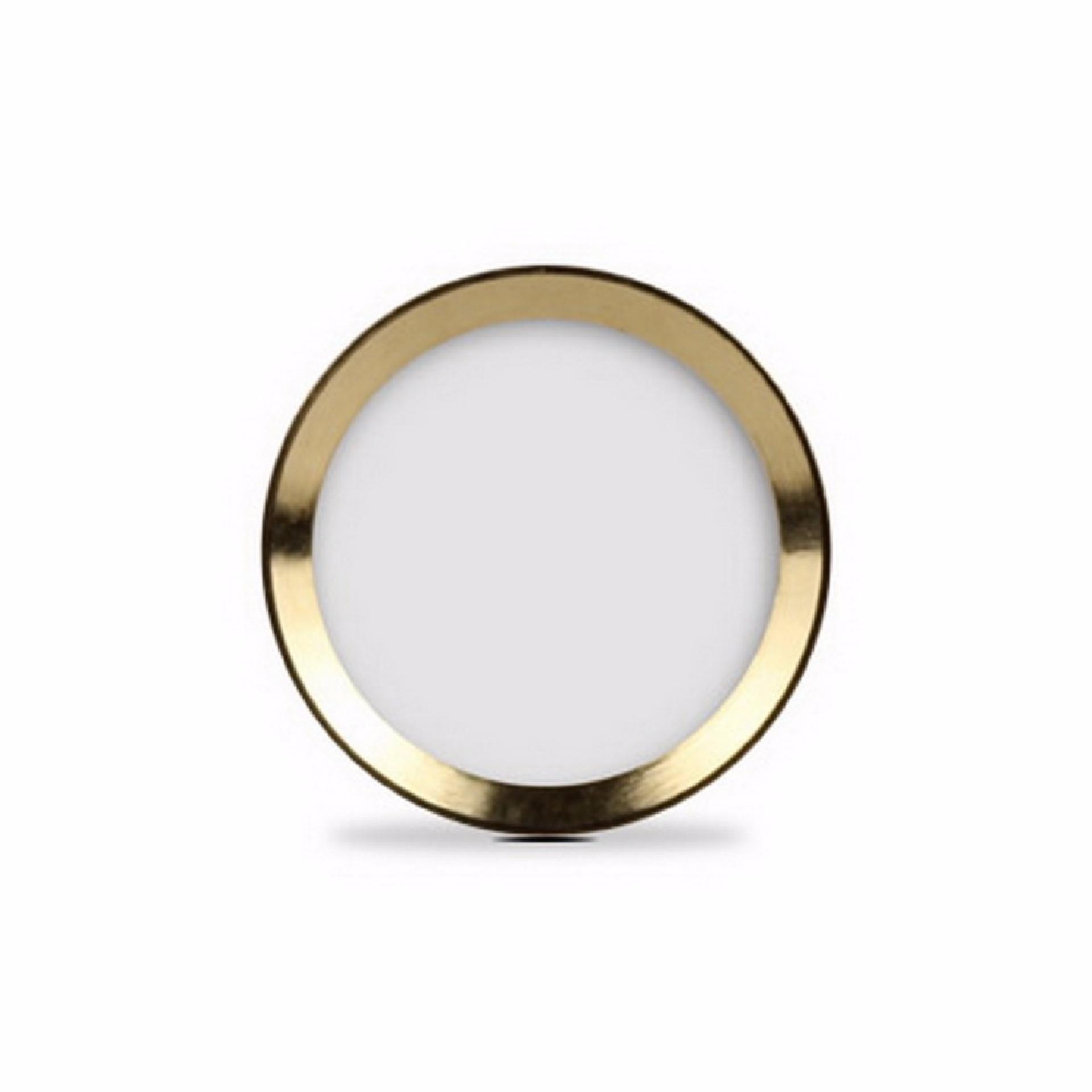 Bendoel Metal Aluminium Touch ID Home Button Sticker for Apple iPhone iPad iPod Mini Air 1 / 2 / 3 / 4 / 5 / 6 / 7 / 8 / + Plus - Putih List Gold