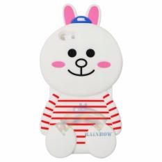 Rainbow Oppo F1s Selfie Expert A59 Sillicone SoftCase 3D Karakter Animasi Cony Putih Baju Garis Merah - Cony White Line