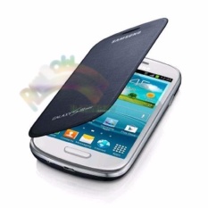 Rainbow Samsung Galaxy Fame Lite S6790 Flip Cover Leather Faux Front & Plastik Back cover / Leather Case / Case HP / Casing Samsung - Navy Blue
