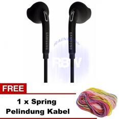 Rainbow Samsung Style S6 EG920 Stereo Portable Headset / Earphone / Handsfree / Headphone Original + BONUS SPIRAL KABEL - Hitam