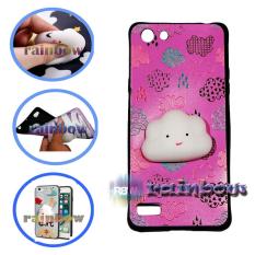 Rainbow SQUISHY Case Oppo Neo 7 A33 Squishy Cloud Pinky / Custom Case Squeeze Oppo Neo7 / Case Silikon 3D Squishy Oppo A33 / Silicone 4D Boneka / Case Unik / Casing Oppo - Awan