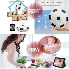 Rainbow V380 Wifi FULL HD 960p 1.3MP P2P CCTV Camera Panoramic with 2 Way Audio Motion Sensor Alarm with Micro SD Slot ( CCTV 360 Panoramic IP Cam - Kamera Wifi Panorama ) - Putih