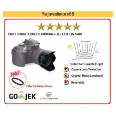 Rajawali Combo Lenshood HB-N106 + Filter UV 55mm (Nikon AF-P 18-55 VR/Nikon D3400/D5300/D5500)