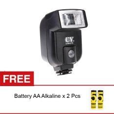 Rajawali Mini Flash Universal CY-20 for DSLR/Mirrorless + Battery AA Alkaline