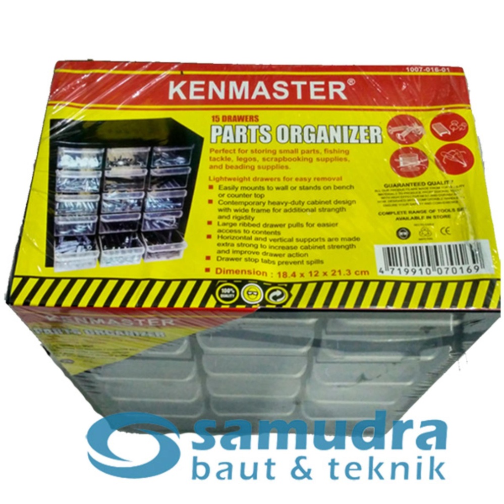 Kenmaster Rak Drawer Kotak Susun 15 Slot Part Organizer Laci Sparepart