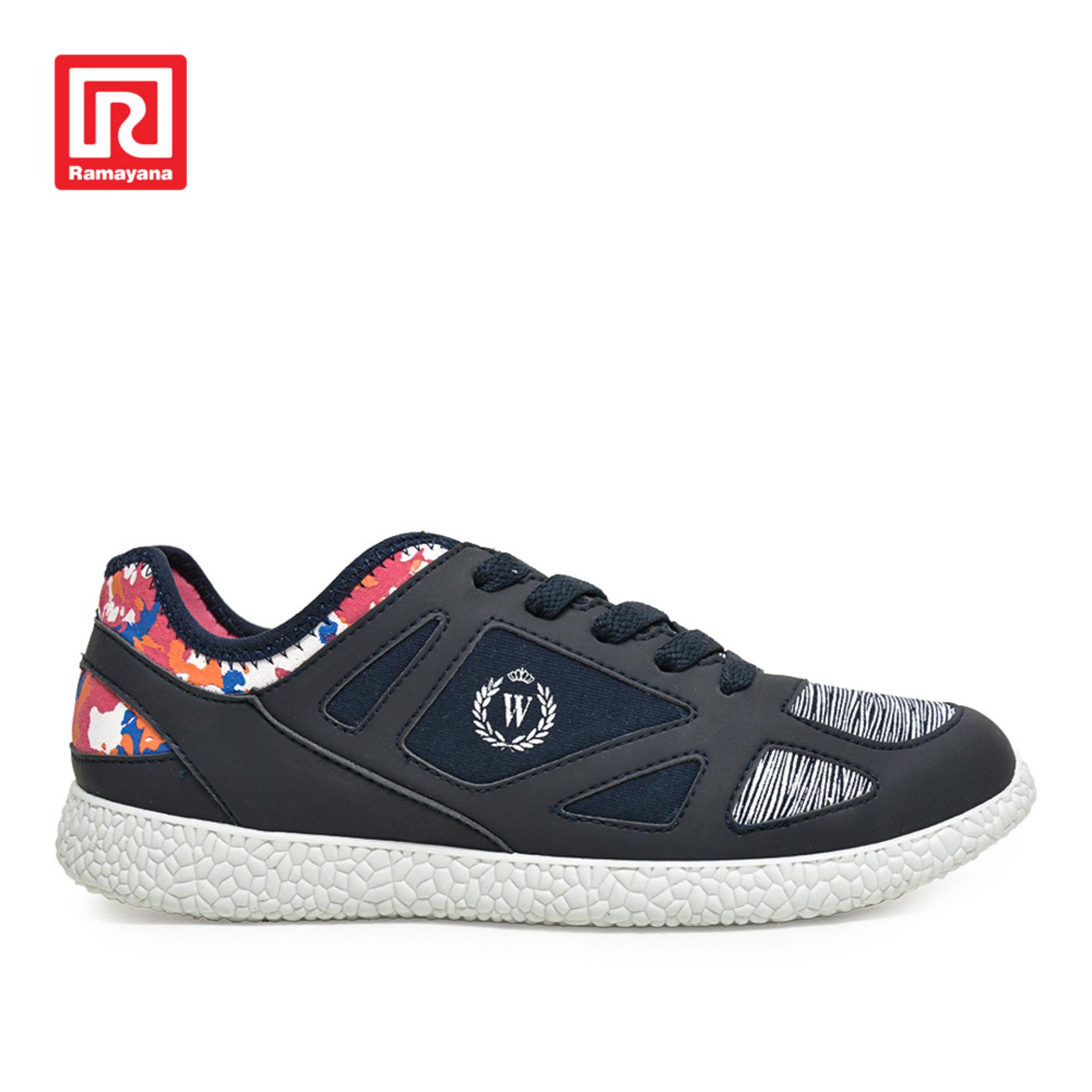 Ramayana - Worldstar - Sepatu Sneakers Wanita Polos Abstract Shades Back Navy