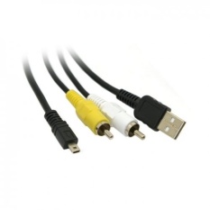 RCA AV & USB Mini 8 Pin 2 In 1 Kabel Data untuk Nikon Coolpix S210 S520 L15 5100 Digital Kamera-Intl
