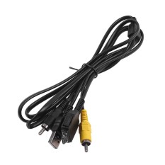 Siap Stok Audio Electronics Hitam Data USB AV Kabel untuk Sony DSC-W200 DSC-W300 DSC-WX1 DSC-H3 DSC-H7-Internasional