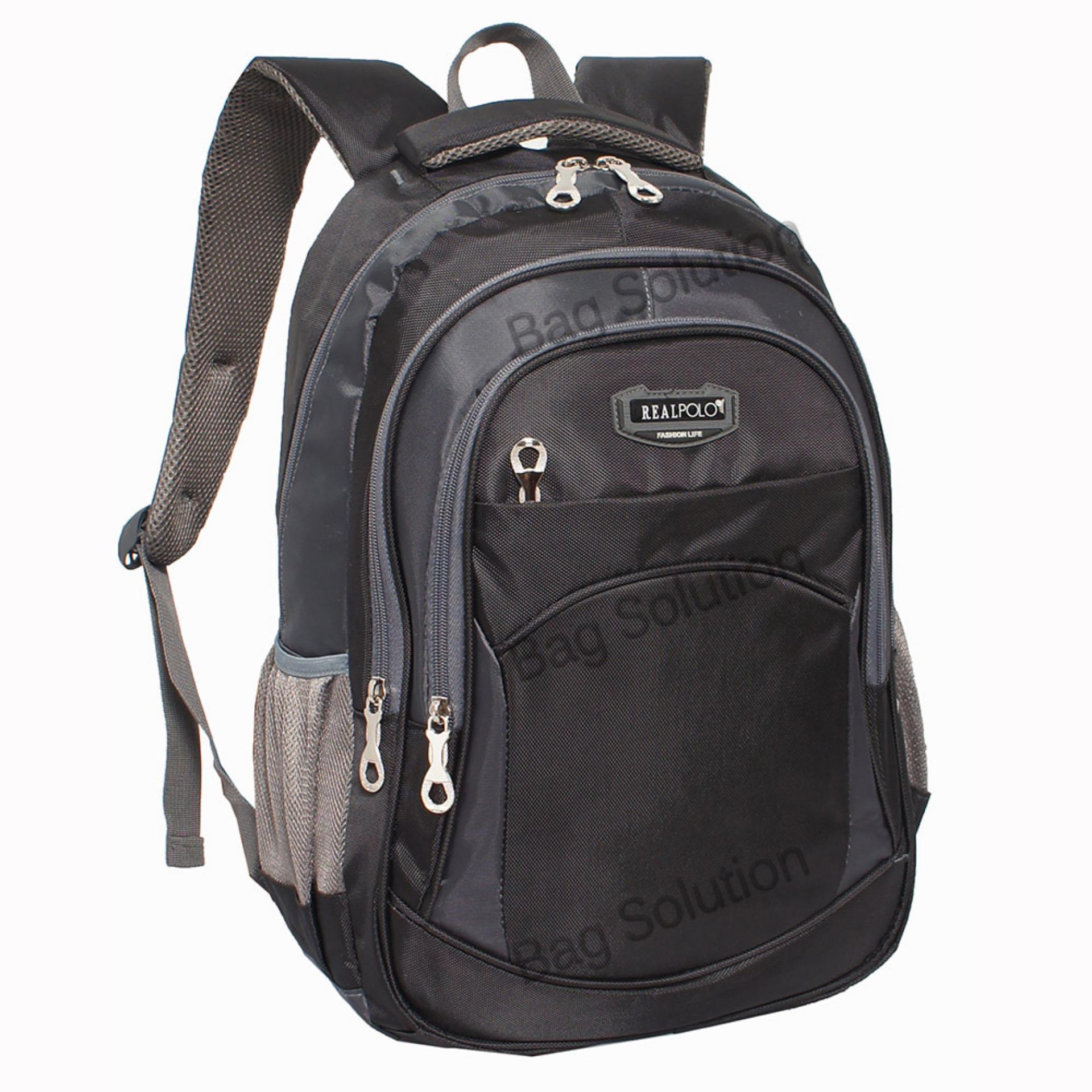 Real Polo Tas Ransel Kasual - Tas Pria Tas Wanita 6367 Backpack Daypack - Hitam